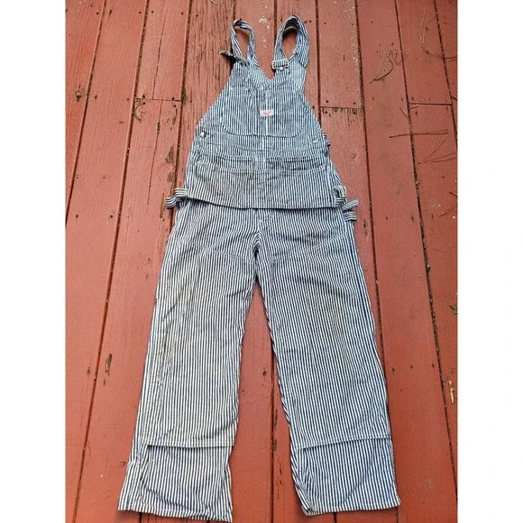 Vintage Sledge’s Hickory Striped Overalls Workwear 1950s Sanforized 60s Railroad